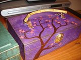 painted boxes,art,japanese,blossom tree,bamboo,wooden boxes,acrylic paint,RMG Collection