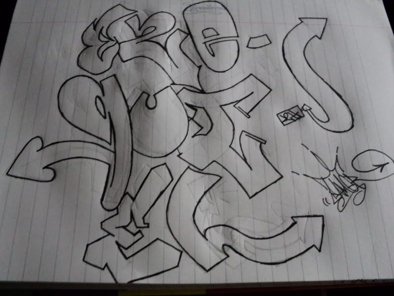 Un boceto que tiré recién sobre mi nombre. , Taringa!
