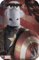 Sam the eagle as Captain America