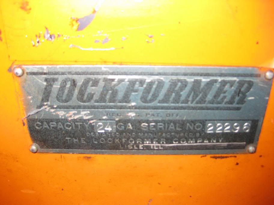 Lockformer 24 ga. Pittsburgh machine