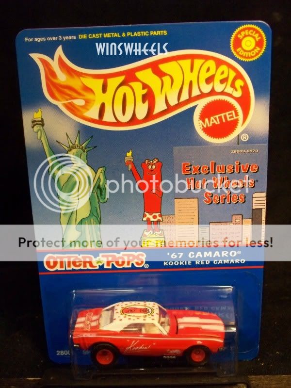 hot wheels 2000 Otter Pops 67 Camaro Kookie Red CARD VA  